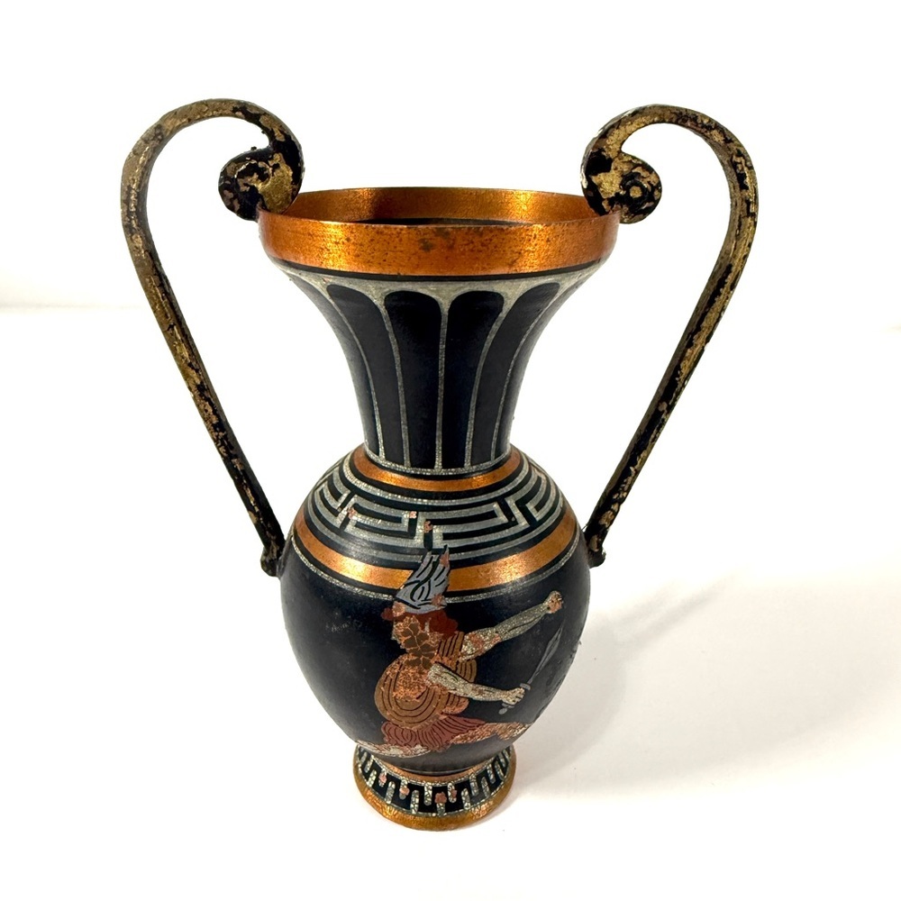 Greek Style Black and Gold Two-Handled Decor